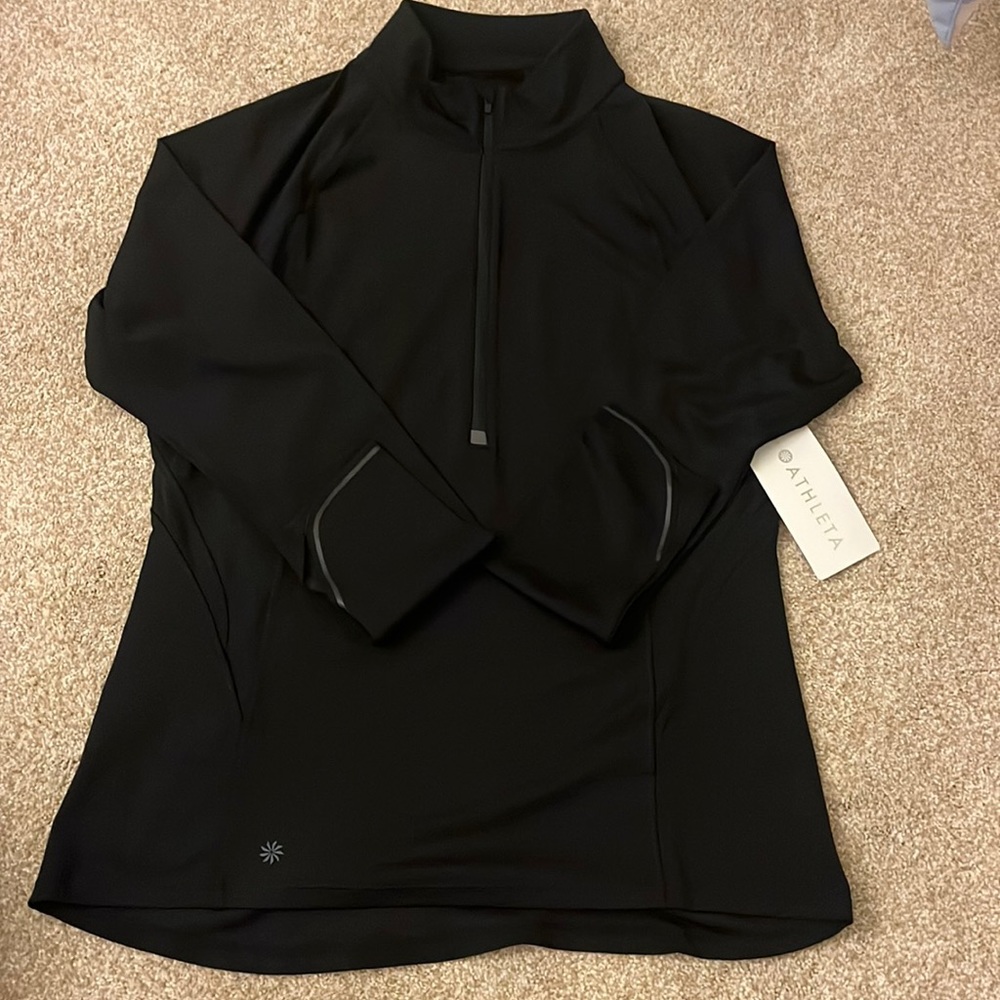 Athleta Run Free Half Zip jacket. Size large. Black. New with tags.
